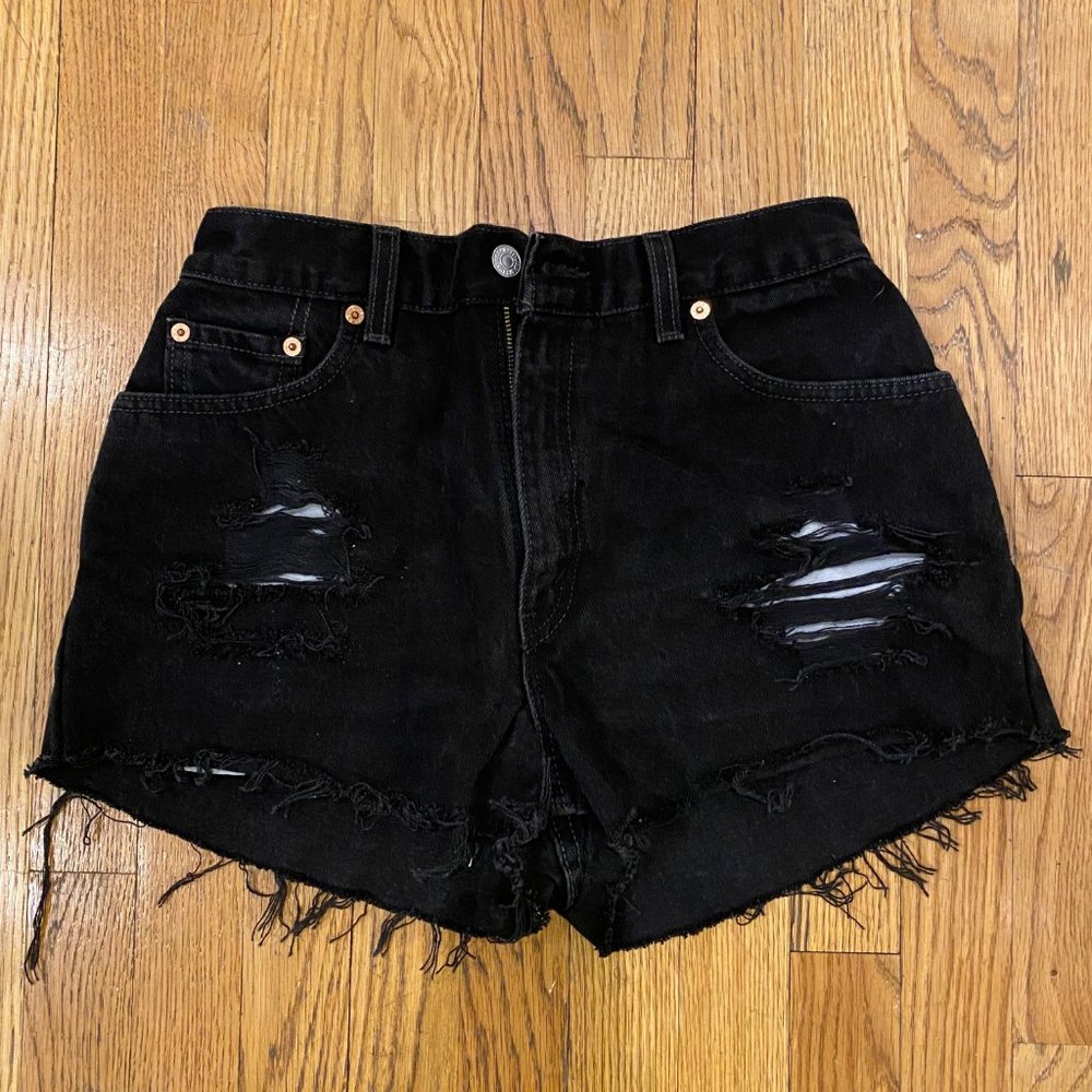 Black Vintage Levi's High Waisted Shorts